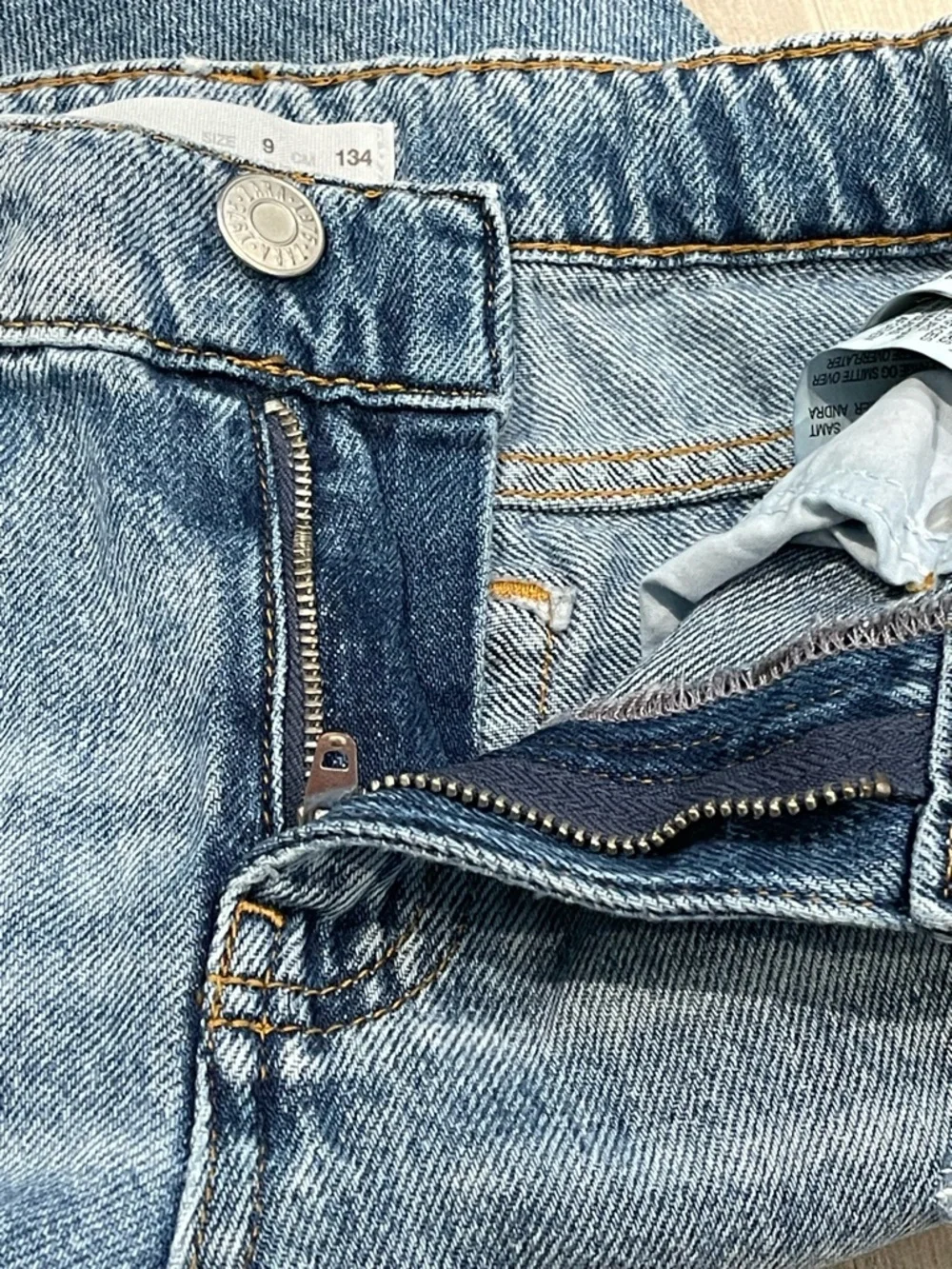 ZARA Boys Distressed Denim Jeans Blue Straight Leg Size 9